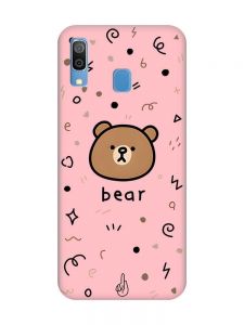 Матовий рожевий чохол на Samsung Galaxy A30 (2019) / A20 (2019) Ведмедик (принт 76)