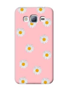 Матовий рожевий чохол на Samsung Galaxy J3 / J310 Фон ромашки (принт 41)