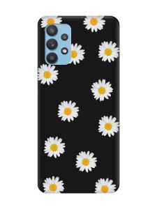Матовий чорний чохол на Samsung Galaxy A32 Фон ромашки (принт 41)