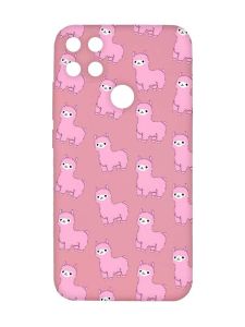 Матовий рожевий чохол на Xiaomi Redmi 10C Лами рожеві (принт 101)