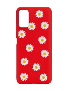 Матовий червоний чохол на Xiaomi Redmi Note 11 4G Фон ромашки (принт 41)