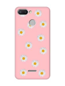 Матовий рожевий чохол на Xiaomi Redmi 6 Фон ромашки (принт 41)