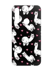 Матовий чорний чохол на Xiaomi Redmi Note 8 Лами (принт 95)