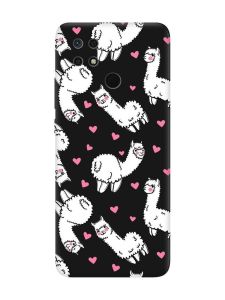 Матовий чорний чохол на Xiaomi Redmi 10C Лами (принт 95)