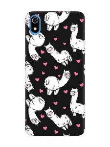 Матовий чорний чохол на Xiaomi Redmi 7A Лами (принт 95)