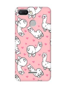Матовий рожевий чохол на Xiaomi Redmi 6 Лами (принт 95)