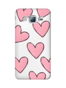 Прозорий чохол на Samsung Galaxy J3 2016 J310 Сердечка рожеві (принт 78)