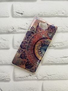 Силіконовий блискучий чохол з принтом для Huawei Y5 2017 Орнамент. Половина кола