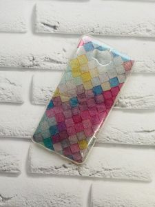 Силіконовий блискучий чохол з принтом для Huawei Y5 2017 Кольорові квадратики