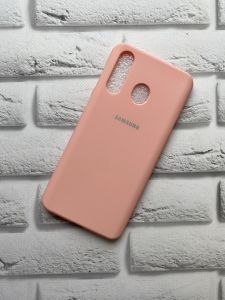 Силіконовий матовий чохол для Samsung A8s Пудровий