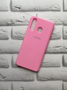 Силіконовий матовий чохол для Samsung A8s Рожевий