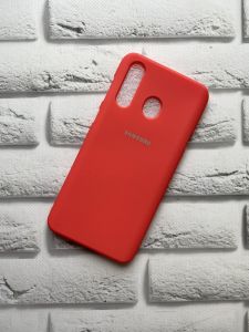 Силіконовий матовий чохол для Samsung A8s Червоний