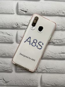 Силіконовий прозорий чохол із бампером для Samsung A8s Рожевий