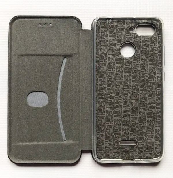 Чохол-книжка з малюнком для Xiaomi Redmi 6 Чорний :: Дівчина з півоніями (принт 11)