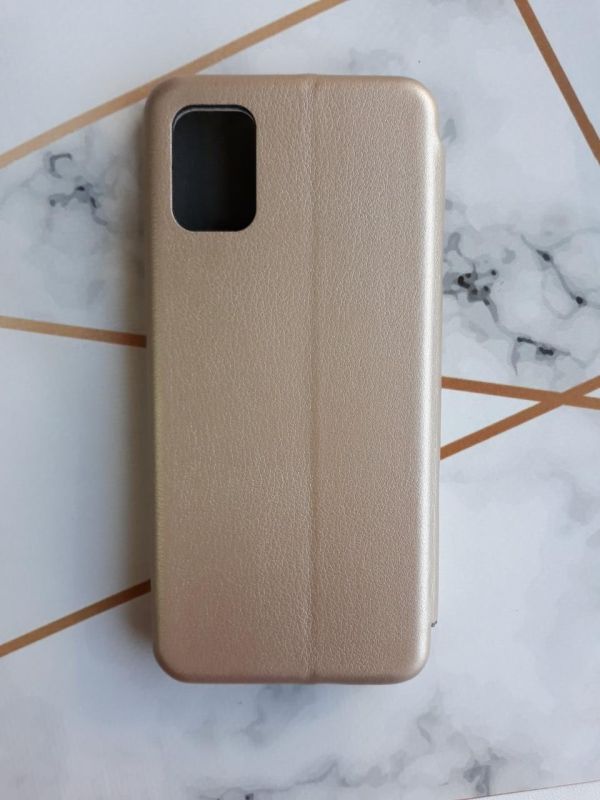 Чохол-книжка з малюнком для Samsung Galaxy A31 Золотистий; Дівчина з песиком (принт 115)