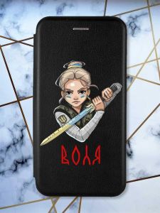 Чохол-книжка з малюнком для Samsung Galaxy A31 Чорний; Українська захисниця (принт 170)