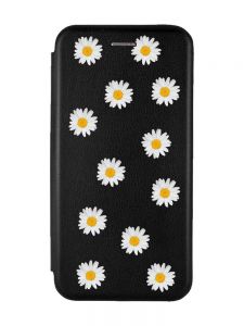 Чохол-книжка з малюнком для Xiaomi Redmi 7A Чорний; Фон ромашки (принт 41)