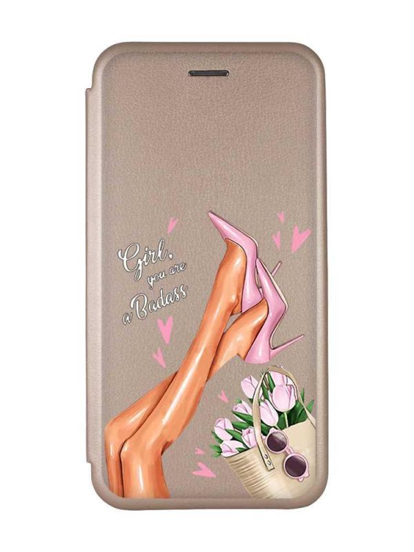 Чохол-книжка з малюнком для Samsung Galaxy A03s Золотий; Ніжки (принт 62)