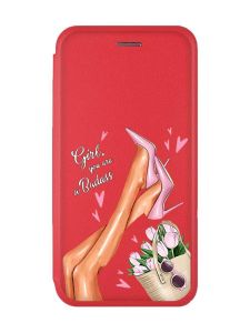 Чохол-книжка з малюнком для Samsung Galaxy A30 (2019) A305/A20 Червоний; Ніжки (принт 62)