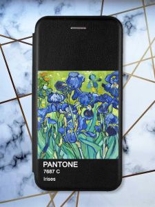 Чохол-книжка з малюнком для Samsung Galaxy A30 (2019) A305/A20 Чорний; Іриси (принт 75)