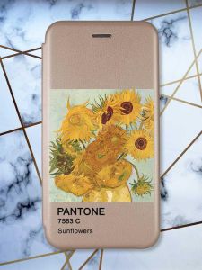 Чохол-книжка з малюнком для Samsung Galaxy A32 Золотий; Соняхи (принт 81)