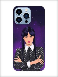 Чохол на Apple iPhone 13 Pro Max Дівчина з косичками. Венздей (принт 208)