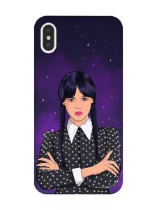 Чохол на iPhone XS Max Дівчина з косичками. Венздей (принт 208)