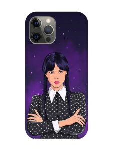 Чохол на iPhone 12 Pro Max Дівчина з косичками. Венздей (принт 208)