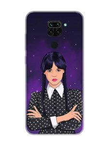 Чохол на Xiaomi Redmi Note 9 Дівчина з косичками. Венздей (принт 208)