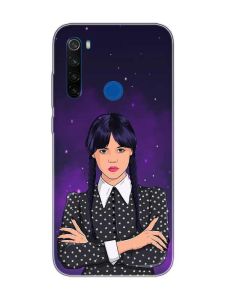 Чохол на Xiaomi Redmi Note 8T Дівчина з косичками. Венздей (принт 208)