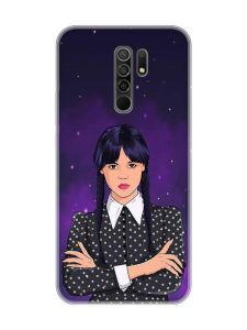 Чохол на Xiaomi Redmi 9 Дівчина з косичками. Венздей (принт 208)