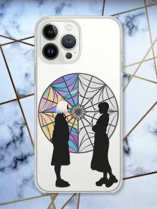 Прозорий чохол із захистом камери на iPhone 14 Pro Силуети. Венздей (принт 210)