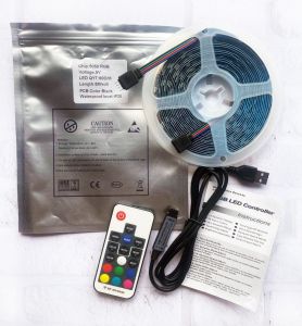 Світлодіодна RGB стрічка LED 5V 5050 (5 метрів) + контролер та пульт ДУ