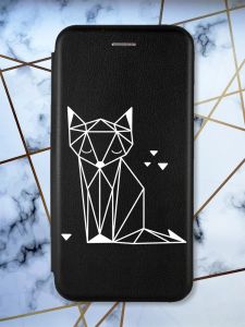 Чохол-книжка з малюнком для Xiaomi Redmi 6 Чорний; Лисиця (принт 127)