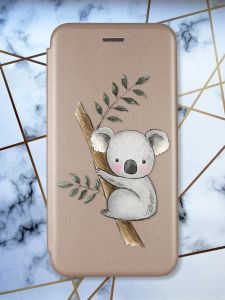 Чохол-книжка з малюнком для Samsung Galaxy A52 Золотий; Коала (принт 132)