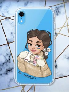 Прозорий чохол на iPhone XR На бавовну (патріотичний принт 217)