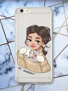 Прозорий чохол на iPhone 6+/6 Plus На бавовну (патріотичний принт 217)