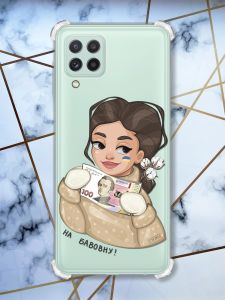 Чохол з потовщеними кутами на Samsung Galaxy A22 4G/M32/M22 На бавовну (патріотичний принт 217)