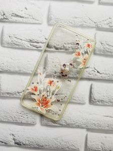 Силіконовий прозорий чохол з малюнком, прикрашений камінням, для Meizu U20 Лілії