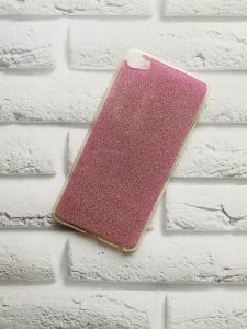 Силіконовий прозорий чохол з блискучою вставкою Meizu U20 Рожевий