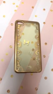 Силіконовий прозорий чохол із золотим обідком та малюнком для Meizu U20 Метелик і ключик