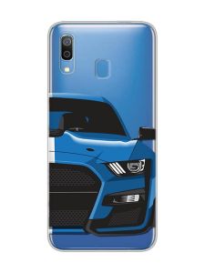 Прозорий чохол для Samsung Galaxy A30 (2019)/A20 (2019) Авто синє (принт 229)