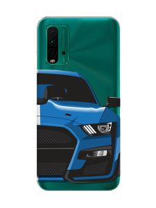 Прозорий чохол на Xiaomi Redmi 9T  Авто синє (принт 229)