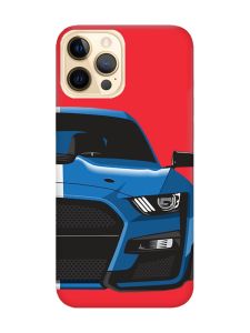 Матовий червоний чохол на Apple iPhone 12 Pro Max Авто синє (принт 229)