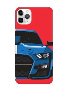 Матовий червоний чохол на iPhone 11 Pro Max (6.5) Авто синє (принт 229)