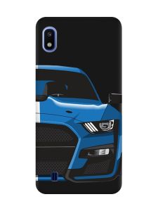 Матовий чорний чохол на Samsung Galaxy A10 (2019) A105 Авто синє (принт 229)