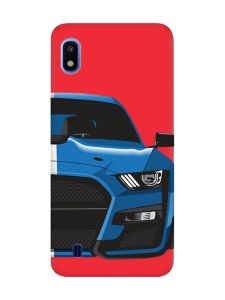 Матовий червоний чохол на Samsung Galaxy A10 (2019) A105 Авто синє (принт 229)