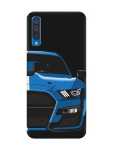 Матовий чорний чохол на Samsung Galaxy A50 (2019) A505 Авто синє (принт 229)