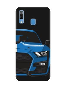 Матовий чорний чохол на Samsung Galaxy A30 (2019) / A20 (2019) Авто синє (принт 229)