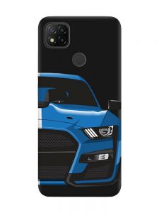 Матовий чорний чохол на Xiaomi Redmi 9C / 10A Авто синє (принт 229)